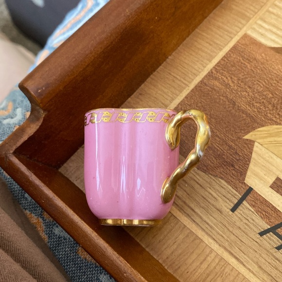 Small ANTIQUE demitasse cup, made in England by Coalport. Beautiful Pink & Gold - Picture 5 of 6